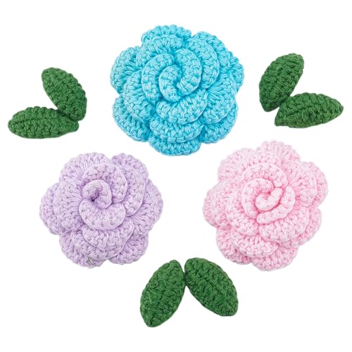 PH PandaHall Häkelblumen Applikationen 3 Stück Blumenhandwerk Baumwollhäkel mit 6 Stück Blattpatches zum Anheften Häkelverzierungen für Kunsthandwerk DIY Kleidung Rucksäcke Hüte Dekoration Party PH PandaHall Häkelblumen Applikationen 3 Stück Blumenhandwerk Baumwollhäkel mit 6 Stück Blattpatches zum Anheften Häkelverzierungen für Kunsthandwerk DIY Kleidung Rucksäcke Hüte Dekoration Party von PH PandaHall