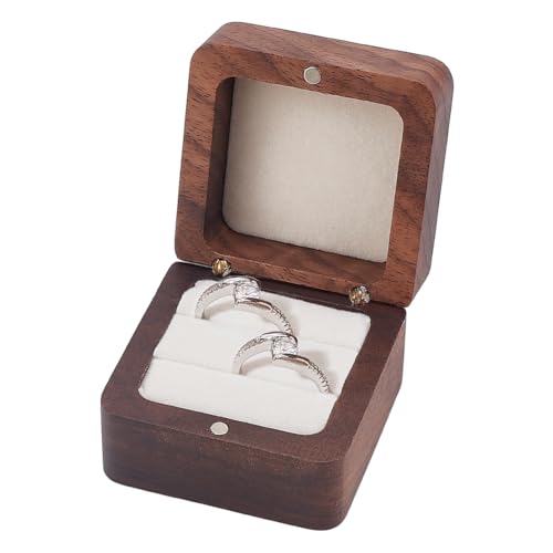 PH PandaHall Hölzerne Ringträgerbox 2-Fach Ehering Box Rustikale Schmuckschatulle 5.5x5.5cm Ring Aufbewahrungsbox Quadratische Schmuckschatulle mit weißem Schwamm innen für Hochzeitsantrag PH PandaHall Hölzerne Ringträgerbox 2-Fach Ehering Box Rustikale Schmuckschatulle 5.5x5.5cm Ring Aufbewahrungsbox Quadratische Schmuckschatulle mit weißem Schwamm innen für Hochzeitsantrag von PH PandaHall