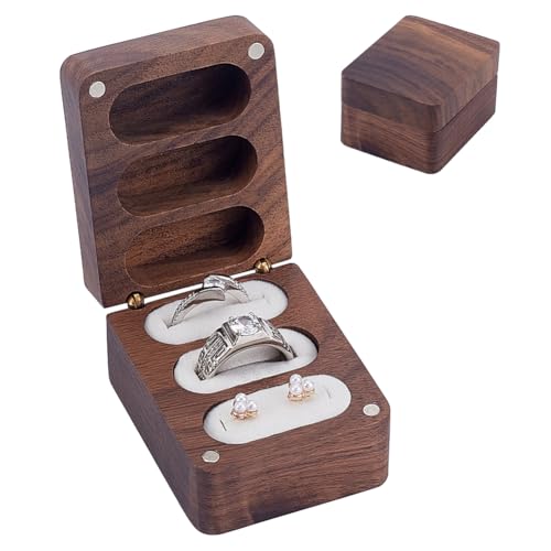PH PandaHall Holz-Ringbox, 3 Slot Ring Box mit weißem Samt innen Holz-Schmuck-Ring-Box Ring-Halter Geschenk-Box Rechteckige Schmuckschatulle für Hochzeit Zeremonie Engagement Geburtstag Geschenk PH PandaHall Holz-Ringbox, 3 Slot Ring Box mit weißem Samt innen Holz-Schmuck-Ring-Box Ring-Halter Geschenk-Box Rechteckige Schmuckschatulle für Hochzeit Zeremonie Engagement Geburtstag Geschenk von PH PandaHall