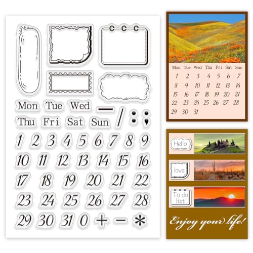 PH PandaHall Kalender Klarer Stempel Planer Rahmen Silikonstempel Datum Uhrzeit Gummistempel Transparente Stempel Siegelpapierstempel Für Kartengestaltung Fotoalbum Dekoration DIY Scrapbooking PH PandaHall Kalender Klarer Stempel Planer Rahmen Silikonstempel Datum Uhrzeit Gummistempel Transparente Stempel Siegelpapierstempel Für Kartengestaltung Fotoalbum Dekoration DIY Scrapbooking von PH PandaHall