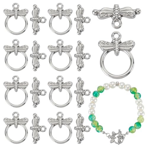 PH PandaHall Knebelverschlüsse aus 304 Edelstahl mit Insekten, Schmetterling, Armband-Verschlüssen, Schmuck-Verschlüssen, OT-Endverschlüsse, Verbindungsstücke für Halsketten, Schmuckherstellung von PH PandaHall