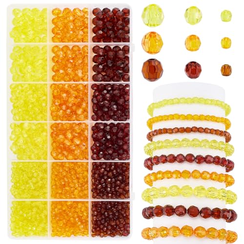 PH PandaHall Kristallperlen für Thanksgiving, 4 mm, 6 mm, 8 mm, Acryl, facettierte Rondelle-Perlen, 3 Farben, Gelb / Orange, Abstandshalter für Herbst, Armband, Halskette, Ohrringe, Schmuckherstellung PH PandaHall Kristallperlen für Thanksgiving, 4 mm, 6 mm, 8 mm, Acryl, facettierte Rondelle-Perlen, 3 Farben, Gelb / Orange, Abstandshalter für Herbst, Armband, Halskette, Ohrringe, Schmuckherstellung von PH PandaHall