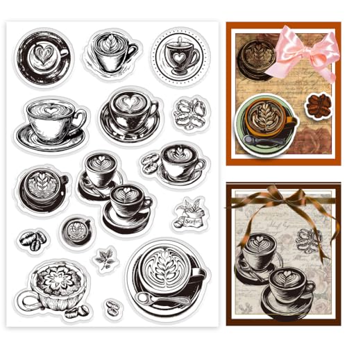 PH PandaHall Latte Art Clear Stamp, Kaffee-Silikon-Stempel Transparenter Gummistempel Siegel Papierstempel für Kartengestaltung, Fotoalben, Urlaubskarten, Scrapbooking PH PandaHall Latte Art Clear Stamp, Kaffee-Silikon-Stempel Transparenter Gummistempel Siegel Papierstempel für Kartengestaltung, Fotoalben, Urlaubskarten, Scrapbooking von PH PandaHall