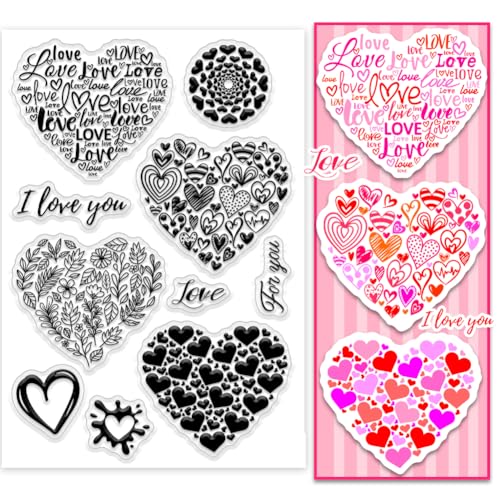 PH PandaHall Love Heart Clear Stamp für Scrapbooking, Graffiti-Silikon-Stempel Sweet Love Transparenter Gummistempel für Grußkarte, Journal, Geschenkanhänger, Paper Crafting Fotoalben Valentine PH PandaHall Love Heart Clear Stamp für Scrapbooking, Graffiti-Silikon-Stempel Sweet Love Transparenter Gummistempel für Grußkarte, Journal, Geschenkanhänger, Paper Crafting Fotoalben Valentine von PH PandaHall