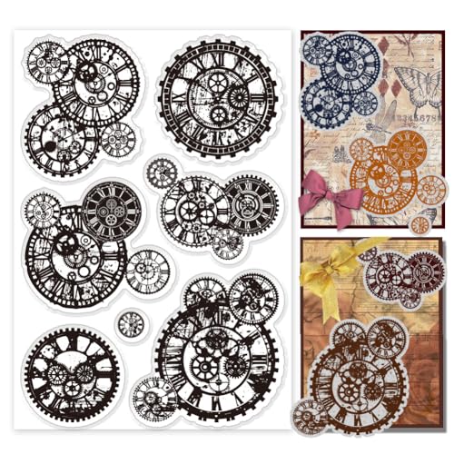 PH PandaHall Mechanische Zahnräder Clear Stamp Craft Stamps Zahnradmuster Gummistempel Steampunk-Silikon-Stempel für Scrapbooking Karte machen Dekoration Foto Crafting Supplies, 16x11cm PH PandaHall Mechanische Zahnräder Clear Stamp Craft Stamps Zahnradmuster Gummistempel Steampunk-Silikon-Stempel für Scrapbooking Karte machen Dekoration Foto Crafting Supplies, 16x11cm von PH PandaHall