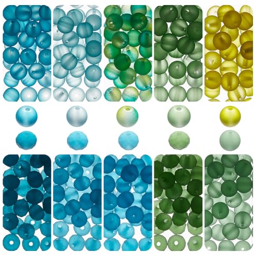 PH PandaHall Milchglasperlen, 8 mm, 10 Farben, transparente Kristallperlen, blau-grün, runde Kugel, Milchglasperlen, matt, lose Abstandshalter für Halsketten, Ohrringe, Armbänder, Schmuckherstellung PH PandaHall Milchglasperlen, 8 mm, 10 Farben, transparente Kristallperlen, blau-grün, runde Kugel, Milchglasperlen, matt, lose Abstandshalter für Halsketten, Ohrringe, Armbänder, Schmuckherstellung von PH PandaHall