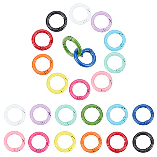 PH PandaHall O-Ringe, 24 Stück 12 Farben, 25 mm, Legierung, Auslöser, runde Schnappschnalle, Feder, Schlüsselanhänger, Karabinerhaken, O-Ringe, Handtasche, DIY-Zubehör PH PandaHall O-Ringe, 24 Stück 12 Farben, 25 mm, Legierung, Auslöser, runde Schnappschnalle, Feder, Schlüsselanhänger, Karabinerhaken, O-Ringe, Handtasche, DIY-Zubehör von PH PandaHall