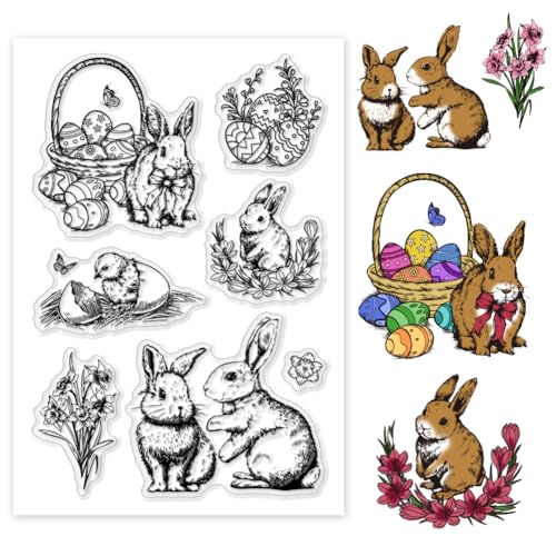PH PandaHall Osterhasen Klarstempel Kaninchen Silikonstempel Karten Wort Gummistempel Für Die Kartengestaltung Fotoalbum Dekoration Und DIY Scrapbooking 11x16 cm PH PandaHall Osterhasen Klarstempel Kaninchen Silikonstempel Karten Wort Gummistempel Für Die Kartengestaltung Fotoalbum Dekoration Und DIY Scrapbooking 11x16 cm von PH PandaHall