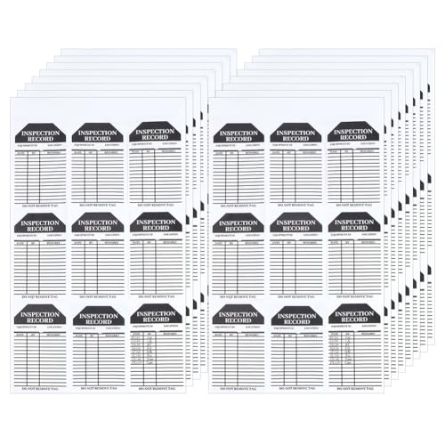 PH PandaHall Packung mit 200 selbstklebenden Inspektionsetiketten, 12,8 x 7,6 cm, schwarze Papier-Inspektionsetiketten, Sicherheitsaufkleber für die tägliche Inspektion Ausrüstung von PH PandaHall