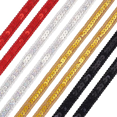 PH PandaHall Pailletten-Bordüre, 12 mm, Metallic-Paillettenbesatz, 4 Farben, Paillettenbesatz, Glitzer-Paillettenbesatz für Bastelarbeiten, Verzierungen, Kostüme, Hüte, Kleider, Schuhe, Stirnband, PH PandaHall Pailletten-Bordüre, 12 mm, Metallic-Paillettenbesatz, 4 Farben, Paillettenbesatz, Glitzer-Paillettenbesatz für Bastelarbeiten, Verzierungen, Kostüme, Hüte, Kleider, Schuhe, Stirnband, von PH PandaHall