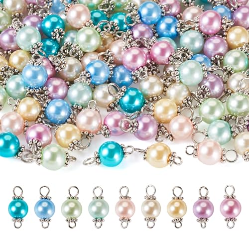 PH PandaHall PandaHall Runde Glasperlen-Verbindungsstücke, Perlenanhänger, Glieder-Anhänger mit Perlen-Abstandshaltern für DIY-Schmuckherstellung, Glas, 9 Farben Nr. 1 PH PandaHall PandaHall Runde Glasperlen-Verbindungsstücke, Perlenanhänger, Glieder-Anhänger mit Perlen-Abstandshaltern für DIY-Schmuckherstellung, Glas, 9 Farben Nr. 1 von PandaHall