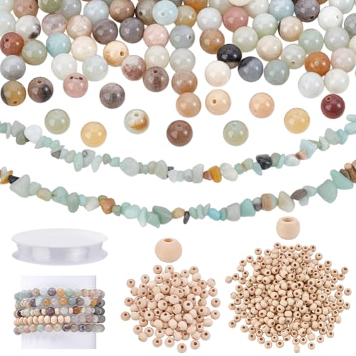 PH PandaHall Perlen Set Zur Schmuckherstellung Steinperlen Unbehandeltes Holzperlen Set Natürliche Amazonit Perlen Set Für DIY Bastelarbeiten Armbänder Halsketten Ohrringe PH PandaHall Perlen Set Zur Schmuckherstellung Steinperlen Unbehandeltes Holzperlen Set Natürliche Amazonit Perlen Set Für DIY Bastelarbeiten Armbänder Halsketten Ohrringe von PH PandaHall