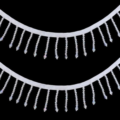 PH PandaHall Perlenfransenbesatz 5.7cm Breit Glasperlen Quastenbesatz Kristallperlen Spitzenbesatz Facettierte Perlen Dekoratives Band Zum Nähen von Kleidung Hochzeit DIY Handwerk Heimdekoration 1.8m PH PandaHall Perlenfransenbesatz 5.7cm Breit Glasperlen Quastenbesatz Kristallperlen Spitzenbesatz Facettierte Perlen Dekoratives Band Zum Nähen von Kleidung Hochzeit DIY Handwerk Heimdekoration 1.8m von PH PandaHall