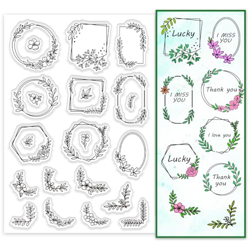 PH PandaHall Pflanze Grenze Clear Stempel für Scrapbooking, Kranz Girlande Silikonstempel Blume Blatt Transparenter Gummistempel für Journal, Geschenkanhänger, Einladungskarte, Papierbasteln PH PandaHall Pflanze Grenze Clear Stempel für Scrapbooking, Kranz Girlande Silikonstempel Blume Blatt Transparenter Gummistempel für Journal, Geschenkanhänger, Einladungskarte, Papierbasteln von PH PandaHall