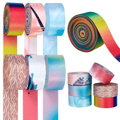 PH PandaHall Polyesterband mit Farbverlauf, bedruckt, für Geldbörse, Rucksack, Gürtel, 3,8 cm breit, Regenbogen-Gurtband für Rucksäcke, Gepäck, Sicherheitsgurt, Nähzubehör, Polster, 6 Rollen PH PandaHall Polyesterband mit Farbverlauf, bedruckt, für Geldbörse, Rucksack, Gürtel, 3,8 cm breit, Regenbogen-Gurtband für Rucksäcke, Gepäck, Sicherheitsgurt, Nähzubehör, Polster, 6 Rollen von PH PandaHall