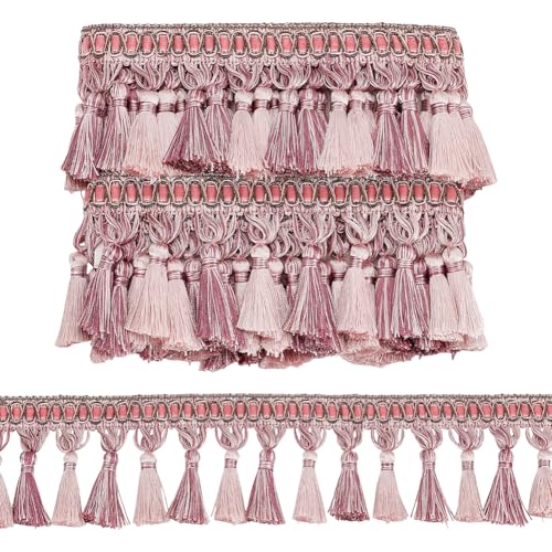 PH PandaHall Quastenbesatz 6.25 m Rosa 10cm Breit Vorhangquasten Handgefertigt Geflochtene Fransenbesatz Vorhangbesatz Gewebte Quaste Für Party Und Heimdekorationen PH PandaHall Quastenbesatz 6.25 m Rosa 10cm Breit Vorhangquasten Handgefertigt Geflochtene Fransenbesatz Vorhangbesatz Gewebte Quaste Für Party Und Heimdekorationen von PH PandaHall