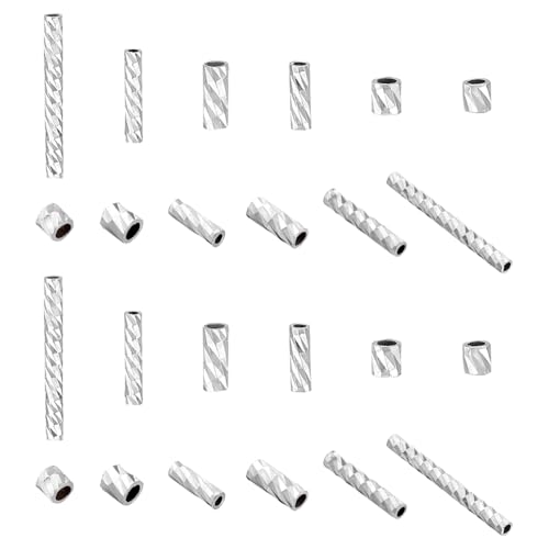 PH PandaHall Quetschperlen aus 925er-Sterlingsilber, Abstandshalter-Perlen, 6 Größen, Endstopper, Perlen, Quetschperlen, Schmuck, Crimpperlen für selbstgemachte Halsketten, Armbänder PH PandaHall Quetschperlen aus 925er-Sterlingsilber, Abstandshalter-Perlen, 6 Größen, Endstopper, Perlen, Quetschperlen, Schmuck, Crimpperlen für selbstgemachte Halsketten, Armbänder von PH PandaHall