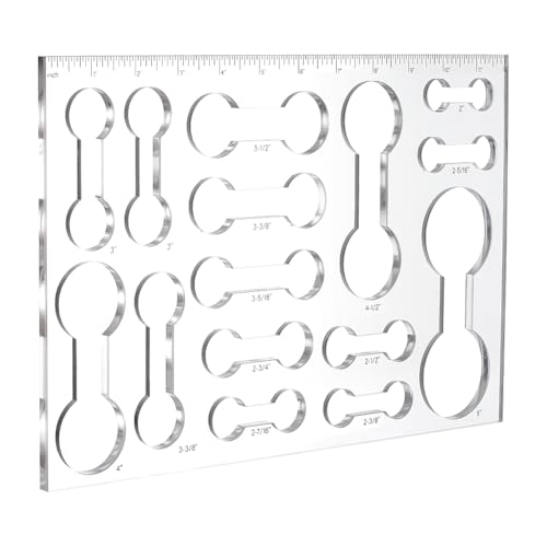 PH PandaHall Router-Schablone für die Holzbearbeitung, Hantel Inlay Schablonen Acryl klar Zeichnung Skala Lineale Router Jig Vorlage Sewing Messwerkzeug Set für Craft Making Schule Büro Home Supplies von PH PandaHall