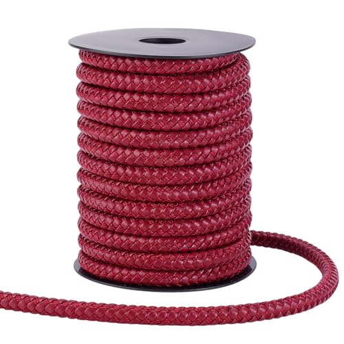 PH PandaHall Runde, geflochtene Kunstlederschnur, 8 mm, geflochtene Schnur für Bolo, Krawatten, Schnürsenkel, Armbänder, Halsketten, Schmuckherstellung, Taschenriemen, Dunkelrot, 9 m PH PandaHall Runde, geflochtene Kunstlederschnur, 8 mm, geflochtene Schnur für Bolo, Krawatten, Schnürsenkel, Armbänder, Halsketten, Schmuckherstellung, Taschenriemen, Dunkelrot, 9 m von PH PandaHall