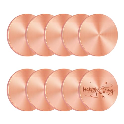 PH PandaHall Runde Kupferscheibenrohlinge aus Kupfer, Metall, runde Platte, 3,2 x 0,3 cm, Roségold, gravierbare Metall-Stempelrohlinge für Heimwerker, Handwerk, Schmuck, elektrische Reparatur von PH PandaHall