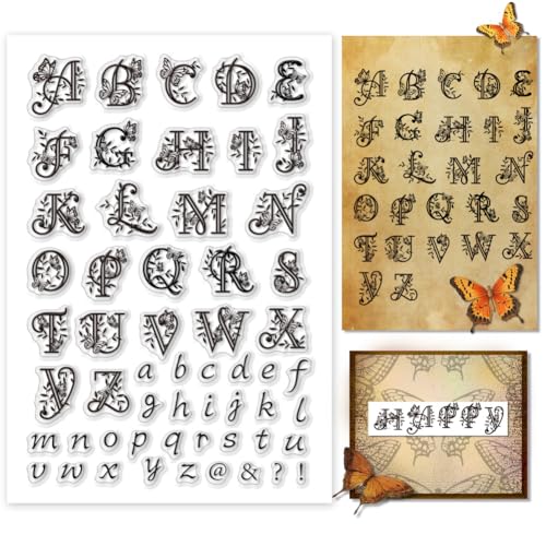 PH PandaHall Schmetterling Buchstaben Alphabet Clear Stamp, 26 künstlerische Großbuchstaben Kleinbuchstaben Silikonstempel Symbol Transparenter Gummistempel Siegel-Stempel für Journal, Scrapbooking PH PandaHall Schmetterling Buchstaben Alphabet Clear Stamp, 26 künstlerische Großbuchstaben Kleinbuchstaben Silikonstempel Symbol Transparenter Gummistempel Siegel-Stempel für Journal, Scrapbooking von PH PandaHall