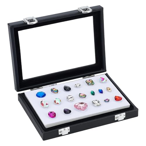PH PandaHall Schmuckschatulle Aus PU Leder Rechteckige Aufbewahrungsbox Für Edelsteine Schwarze Schmuckschatulle Für Sammlerstücke Strasssteine Kristallsteine 18.1x13.8x3.35cm PH PandaHall Schmuckschatulle Aus PU Leder Rechteckige Aufbewahrungsbox Für Edelsteine Schwarze Schmuckschatulle Für Sammlerstücke Strasssteine Kristallsteine 18.1x13.8x3.35cm von PH PandaHall