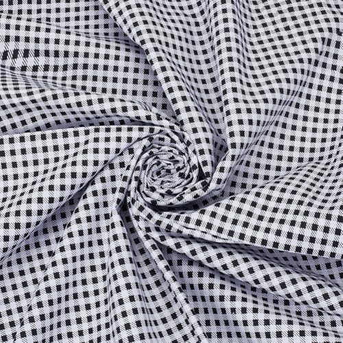 PH PandaHall Schwarzer Gingham Stoff Karierter Baumwollstoff 1,6 m breiter karierter Stoff für Bastelarbeiten Stoffe mit Tartanmuster zum Nähen, für DIY-Bastelarbeiten, Kleidung, Tischdecken, 1 m von PH PandaHall