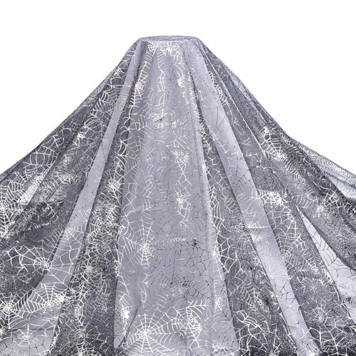 PH PandaHall Schwarzer Tüllstoff Mit Spinnennetzmuster Silberfolienstoff 1.5m Breit Netz Spitzenstoffe Halloween Dekorationsstoffe Für Bekleidungszubehör Halloween Dekoration DIY Basteln 2m PH PandaHall Schwarzer Tüllstoff Mit Spinnennetzmuster Silberfolienstoff 1.5m Breit Netz Spitzenstoffe Halloween Dekorationsstoffe Für Bekleidungszubehör Halloween Dekoration DIY Basteln 2m von PH PandaHall