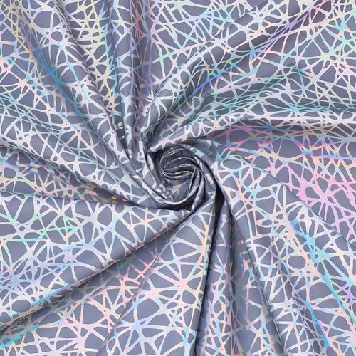 PH PandaHall Silber Metallic Stoff mit Vogelnest-Muster, 100 x 140 cm Reflektierende Stoffe Metallischer Stoff Polyester Kleidung DIY-Stoffe für DIY Nähen Basteln Tanzkleidung Kostüme, 1x1.4 m von PH PandaHall