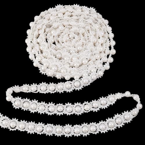 PH PandaHall Spitzenband mit Perlen, 2,2 cm, weiße Perlenfransenapplikation, Perlenspitzenbesatz, Fransenbesatz, Stoff, Gimpe, Borte für Kostüm, Vorhang, DIY, Handwerk, Schmuck, Hochzeit, Party, PH PandaHall Spitzenband mit Perlen, 2,2 cm, weiße Perlenfransenapplikation, Perlenspitzenbesatz, Fransenbesatz, Stoff, Gimpe, Borte für Kostüm, Vorhang, DIY, Handwerk, Schmuck, Hochzeit, Party, von PH PandaHall