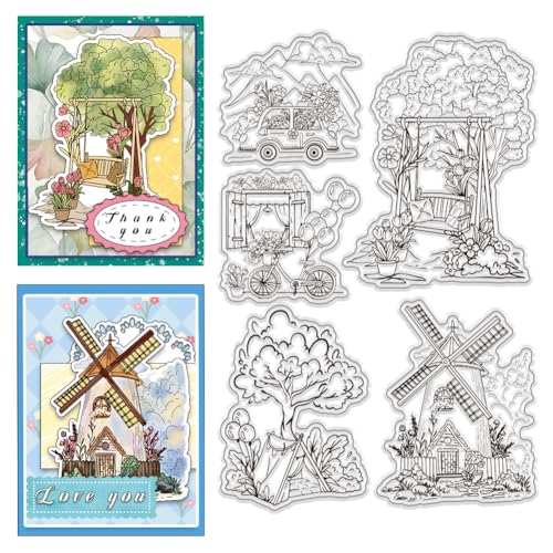 PH PandaHall Straßenszene Transparente Stempel 5 Stück Rustikaler Stil Gummistempel Federschaukelzelt Silikon Stempel Für Die Kartengestaltung Journaling Album Dekorationen PH PandaHall Straßenszene Transparente Stempel 5 Stück Rustikaler Stil Gummistempel Federschaukelzelt Silikon Stempel Für Die Kartengestaltung Journaling Album Dekorationen von PH PandaHall