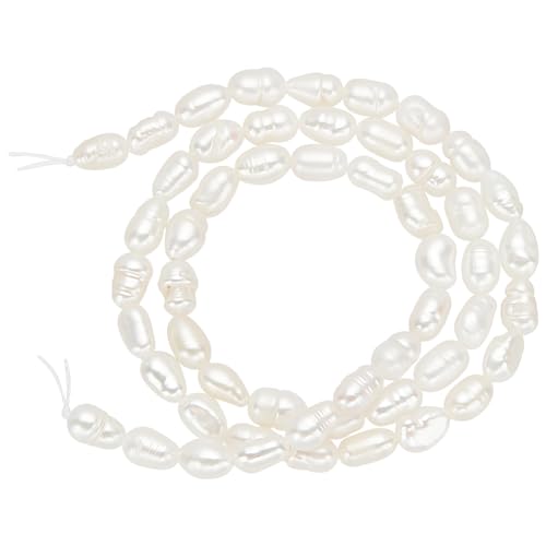PH PandaHall Süßwasserperlen Natürliche Perlen 13.7,3.5~5 cm/Strang 73~86mm Reisform Perlen Lose Distanzperlen Für Die Schmuckherstellung Perlenohrringe Armbänder Halsketten ((3) Stück) von PH PandaHall