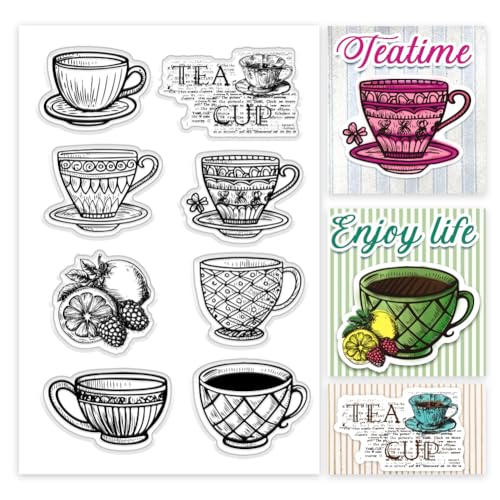 PH PandaHall Teetassen Klarer Stempel Silikongummi-Stempel für Kaffeetassen Transparenter Bastelstempel für Zeitschriften, Scrapbooking, Fotoalben, Urlaubskarten, Geschenkanhänger, DIY-Basteln PH PandaHall Teetassen Klarer Stempel Silikongummi-Stempel für Kaffeetassen Transparenter Bastelstempel für Zeitschriften, Scrapbooking, Fotoalben, Urlaubskarten, Geschenkanhänger, DIY-Basteln von PH PandaHall