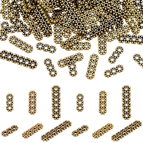 PH PandaHall Tibetische, rechteckige Abstandshalter, Metallperlen, 3 Stile, Antik-goldene Perlen, mehrsträngige Verbindungsstücke, Endstangen, Strang-Trenner, für mehrschichtige Armbänder von PH PandaHall