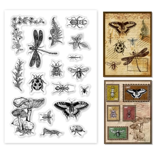 PH PandaHall Transparente Stempel Mit Insekten Illustration Vintage Pflanzen Gummistempel Silikonstempel Hintergrund Transparente Stempel Für Die Kartengestaltung Fotoalbum Dekoration Scrapbooking PH PandaHall Transparente Stempel Mit Insekten Illustration Vintage Pflanzen Gummistempel Silikonstempel Hintergrund Transparente Stempel Für Die Kartengestaltung Fotoalbum Dekoration Scrapbooking von PH PandaHall