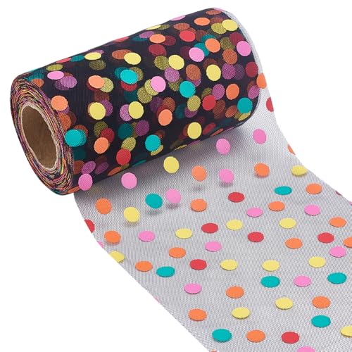 PH PandaHall Tüllrollen Mit Bunten Punkten 22.8m 13cm Breit Schwarzer Tüllstoff Rollen Dekoration Netzstoff Spule Für Selbstgemachte Tutu Röcke Hochzeiten Geschenkpapier Nähen Basteln Schleifen PH PandaHall Tüllrollen Mit Bunten Punkten 22.8m 13cm Breit Schwarzer Tüllstoff Rollen Dekoration Netzstoff Spule Für Selbstgemachte Tutu Röcke Hochzeiten Geschenkpapier Nähen Basteln Schleifen von PH PandaHall