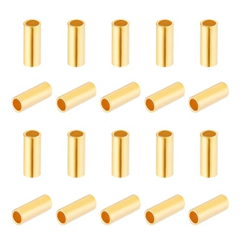 PH PandaHall Vergoldete 925 Sterling Silber Quetschperlen 5x2mm Lose Stopperperlen Für Halsketten Armbänder Herstellung von Schmuck als Geschenk 1.5mm Loch von PH PandaHall