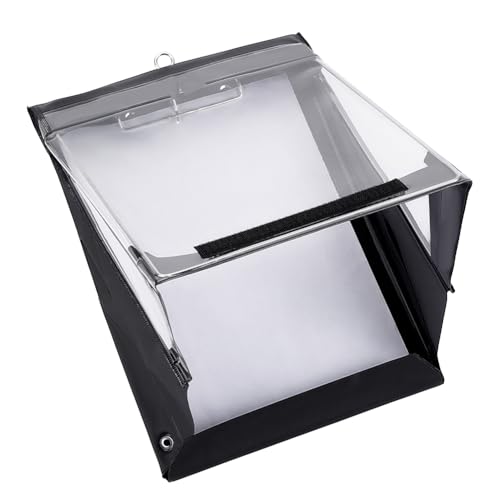 PH PandaHall Wasserdichtes Klemmbrett, 26,4 x 24,9 cm, Aufbewahrung, Klemmbrett, wasserdichter Dokumentenhalter für den Außenbereich, verdecktes Klemmbrett mit Aufbewahrung, PVC-Kunststoff von PH PandaHall