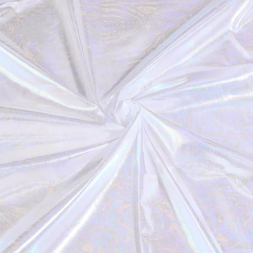 PH PandaHall Weiße Folienstoff 1.5m Breit Glänzende Stoffe Folien Spandex Dehnbarer Stoff 1m Lang Glänzendes Polyester Nähmaterial Laserstoff für Tanzkostüme Handwerk Kostümdekoration Weihnachten PH PandaHall Weiße Folienstoff 1.5m Breit Glänzende Stoffe Folien Spandex Dehnbarer Stoff 1m Lang Glänzendes Polyester Nähmaterial Laserstoff für Tanzkostüme Handwerk Kostümdekoration Weihnachten von PH PandaHall