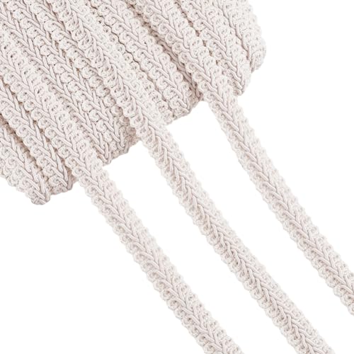 PH PandaHall Weißer Gimpen Zopfbesatz 25 m Gewebter Polyester Zopfbesatz Polsterbesatz Dekorativer 12 mm Gimpenbesatz Für Heimwerker Nähen Vorhangdekoration Schmuck Kostümzubehör von PH PandaHall