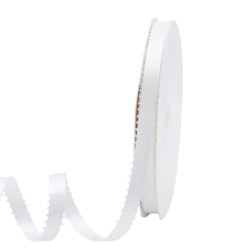 PH PandaHall Weißes Picot-Band 45.7m Satinband 10mm Bastel-Stoff-Band Weißes Farbband Polyesterband mit Picot-Kante für Geschenkverpackungen Blumensträuße Hochzeit Schleife machen PH PandaHall Weißes Picot-Band 45.7m Satinband 10mm Bastel-Stoff-Band Weißes Farbband Polyesterband mit Picot-Kante für Geschenkverpackungen Blumensträuße Hochzeit Schleife machen von PH PandaHall