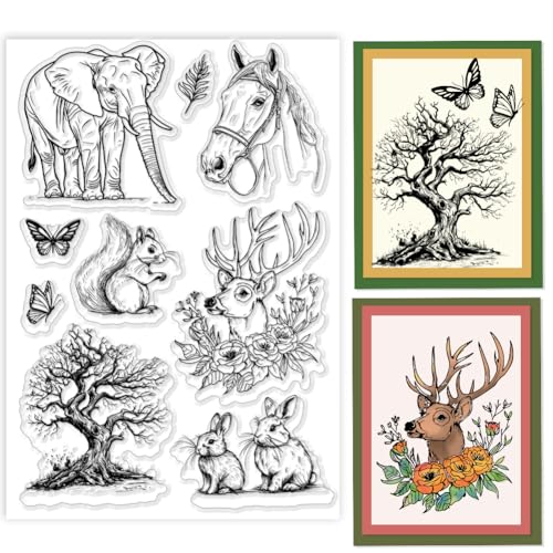 PH PandaHall Wilde Tiere Clear Stamps, Dekorative Gummistempel Blatt Silikon Stempel Transparente Stempel für Kartenherstellung Fotoalbum Dekoration und DIY Scrapbooking 16x11cm PH PandaHall Wilde Tiere Clear Stamps, Dekorative Gummistempel Blatt Silikon Stempel Transparente Stempel für Kartenherstellung Fotoalbum Dekoration und DIY Scrapbooking 16x11cm von PH PandaHall