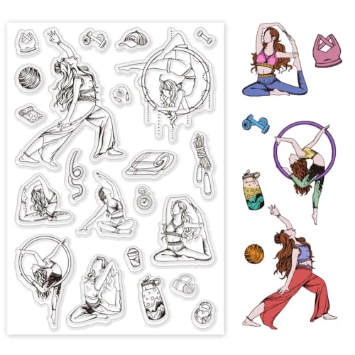 PH PandaHall Yoga Stempel Transparenter Stempel Mit Sportelementen Dekorative Klare Stempel Tanz Bastelstempel Für Die Herstellung von Geburtstagskarten Basteltagebuch PH PandaHall Yoga Stempel Transparenter Stempel Mit Sportelementen Dekorative Klare Stempel Tanz Bastelstempel Für Die Herstellung von Geburtstagskarten Basteltagebuch von PH PandaHall