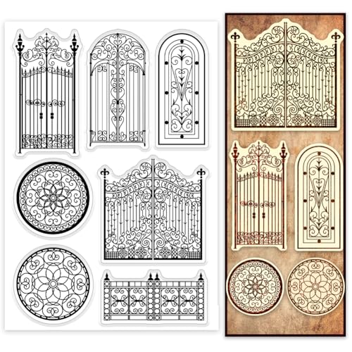 PH PandaHall Zauntor Klarer Stempel für Scrapbooking, Europäischer Stil Tor Silikonstempel Yard Gate Transparenter Gummistempel für Journal, Geschenkanhänger, Einladungskarte, Papierbasteln Fotoalben PH PandaHall Zauntor Klarer Stempel für Scrapbooking, Europäischer Stil Tor Silikonstempel Yard Gate Transparenter Gummistempel für Journal, Geschenkanhänger, Einladungskarte, Papierbasteln Fotoalben von PH PandaHall