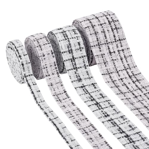 PH Pandahall Spitzenband mit Hahnentrittmuster, 10 / 16 / 25 / 40 mm, Hahnentrittmuster, Verzierungen, kariertes Band, Dekorationen, Hochzeitsborte zum Nähen von Kleid, Mantel, Kostüm von PH PandaHall