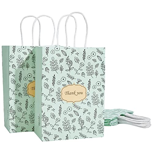 PandaHall 10 Pack Danke Geschenkbeutel Mit Griffen, 5.9" x 8.2" x 3.9" kleine Party-Gunst-Taschen Grüne Kraft-Papiertüten Für Abschluss-Babyparty-Geburtstag, Tee-Party, Geschenk, Hochzeit PandaHall 10 Pack Danke Geschenkbeutel Mit Griffen, 5.9" x 8.2" x 3.9" kleine Party-Gunst-Taschen Grüne Kraft-Papiertüten Für Abschluss-Babyparty-Geburtstag, Tee-Party, Geschenk, Hochzeit von PH PandaHall