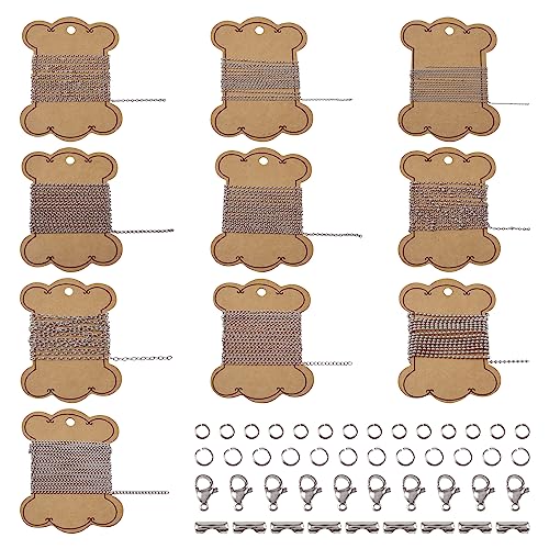 PandaHall 10 Rollen 304 Edelstahl Halskette Kette Kreuz Gliederketten Kugelperlen Ketten Kabel Panzerketten mit Biegeringe Verschlüsse für Schmuckherstellung PandaHall 10 Rollen 304 Edelstahl Halskette Kette Kreuz Gliederketten Kugelperlen Ketten Kabel Panzerketten mit Biegeringe Verschlüsse für Schmuckherstellung von PH PandaHall