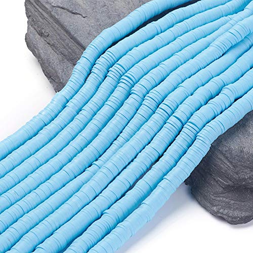 PandaHall 10 Stränge 8 mm flache, runde Polymer-Ton-Abstandshalter, lose Perlen, Scheibenform, handgefertigt, Heishi-Ton, Perlen für Ohrringe, Halsketten, Armbänder, Schmuckherstellung, Hellhimmelblau PandaHall 10 Stränge 8 mm flache, runde Polymer-Ton-Abstandshalter, lose Perlen, Scheibenform, handgefertigt, Heishi-Ton, Perlen für Ohrringe, Halsketten, Armbänder, Schmuckherstellung, Hellhimmelblau von PH PandaHall