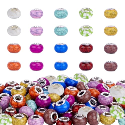 PandaHall 100 Stück 10 Farben Harz Europäische Perlen 5mm Großes Loch Facettierte Rondelle Perlen für Europäische Bettelperlen Armband Halskette Schmuckherstellung PandaHall 100 Stück 10 Farben Harz Europäische Perlen 5mm Großes Loch Facettierte Rondelle Perlen für Europäische Bettelperlen Armband Halskette Schmuckherstellung von PH PandaHall