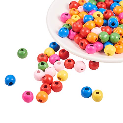 PandaHall 100 Stück Natürliche Holzperlen, 10 mm Bunte Holzperlen Rund Bemalte Zwischenperlen Holz Lose Perlen für DIY Halskette Armband Home Party Weihnachtsdekoration PandaHall 100 Stück Natürliche Holzperlen, 10 mm Bunte Holzperlen Rund Bemalte Zwischenperlen Holz Lose Perlen für DIY Halskette Armband Home Party Weihnachtsdekoration von PH PandaHall